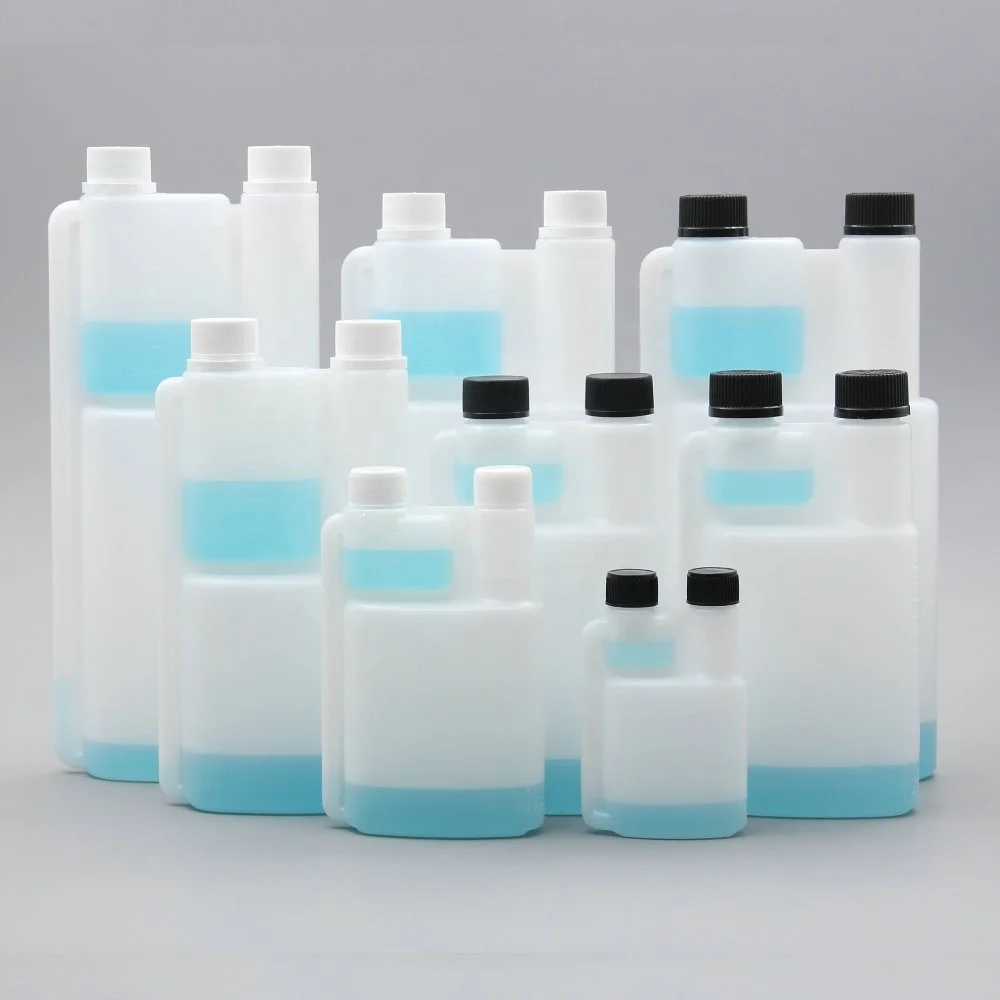 How to Use Twin Neck Bottle Plastic Measuring Bottle Chemical Use Dosing Plastic Dispenser Bottles 1L With Tamper Evident Cap