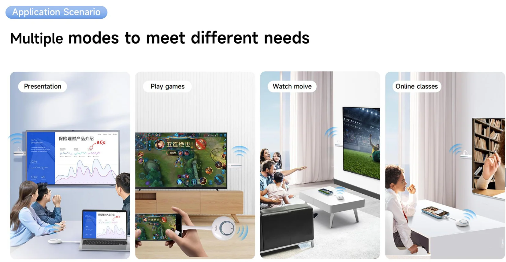Horion HG-2S Screen Mirror Dongle Smooth Projector Mirror Screen Display Adapter  Wireless Screen Transmission