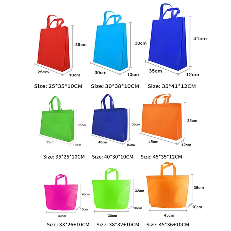 Stock Promotional Colored Wholesale Eco Friendly Shopping pp Non Woven Bag supplier