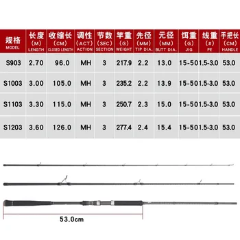 Lurekiller FUJI Parts 3 Section Sea Bass Fishing Rod Japanese High Carbon Fiber MH Spinning Fishing Rod – Rod – view 4