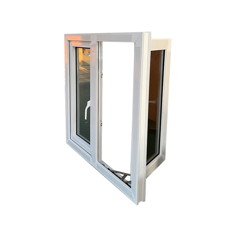 PVC Nassau Hurricane Impact Single Double Swing Out Casement Windows for Houses