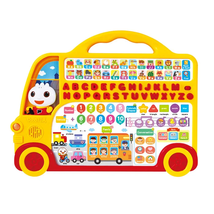 Early Educational Musical Bus Car With Light Sound , Kids Toys Sound Cars for Children