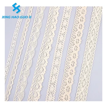 Popular wholesale price cut-out design cotton lace dress accessories for women's decorative webbing