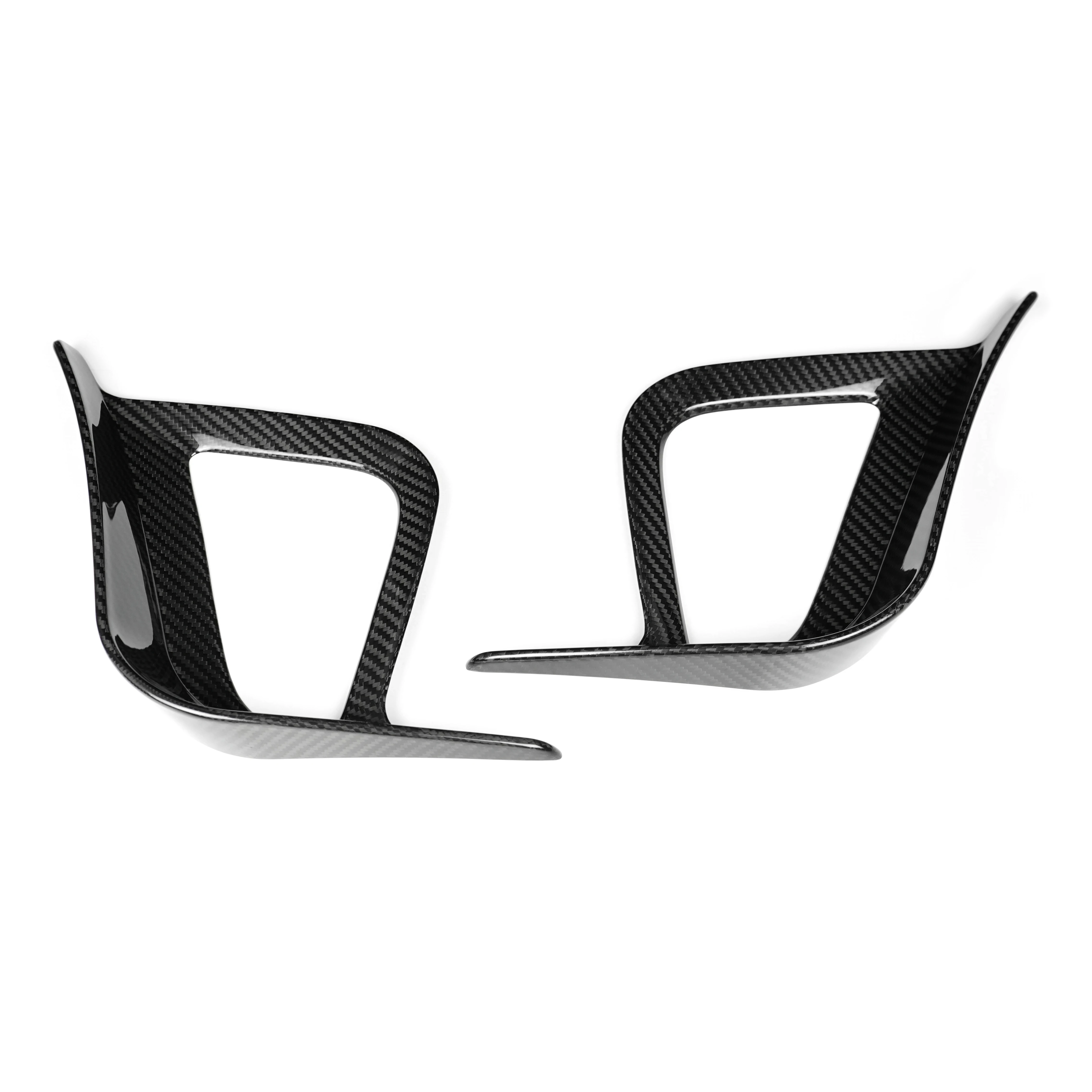Shasha Carbon Fiber Side Inlet Air Knife Cover Overlay Exterior For Fiat Abarth 2017+