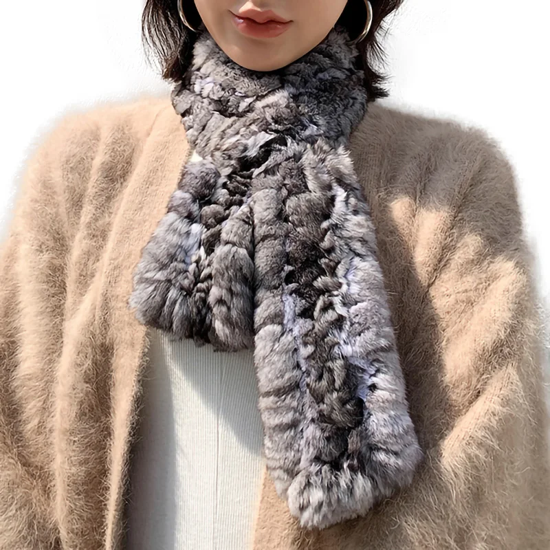 Customized Real Rabbit Fur Scarf For Women - Winter Scarves For