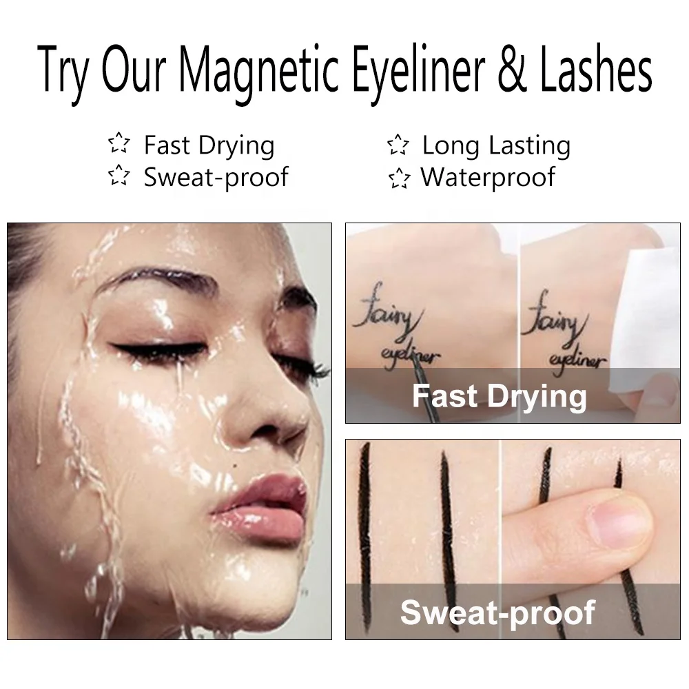 Набор Магнитных подводки для глаз с логотипом золотистая и коричневая жидкая Водостойкая Подводка