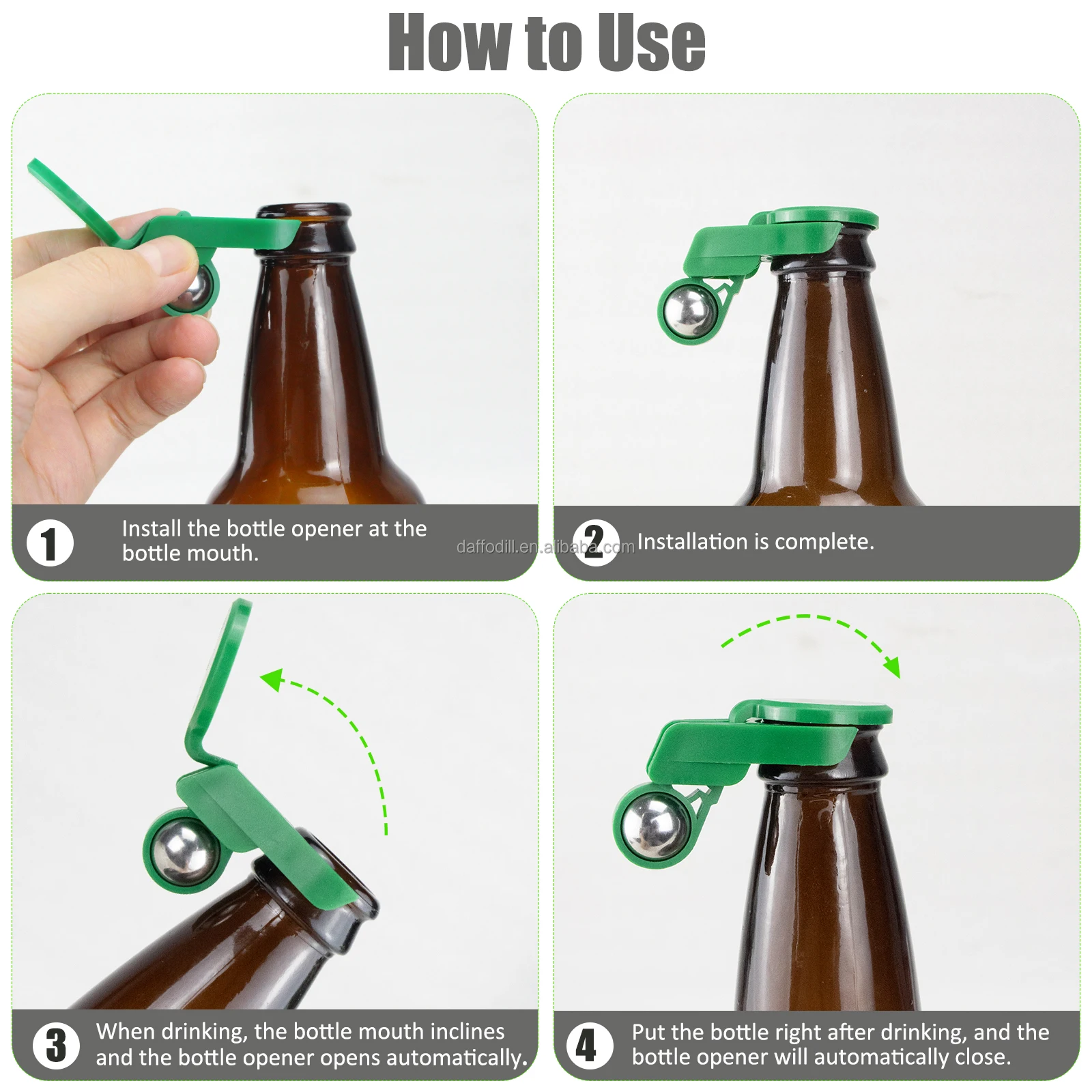Automatic Bottle Cap For Beer Cap Gun Party Novelty Mini Reusable Plastic Bottle Stopper Party