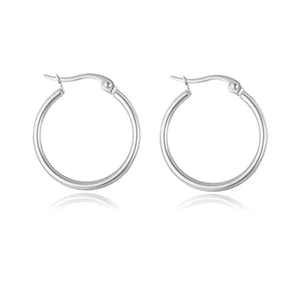 POLIVA 925 Sterling Silver Women's Hoop Huggie Earrings 30 Gold Rhodium Plated Cute Wedding Gift Accessory