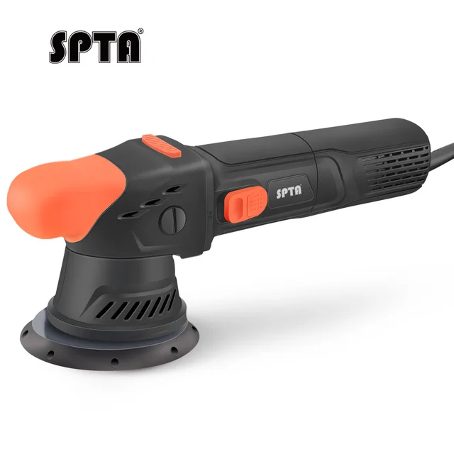 SPTA CP304-5/12-EU Orbit:12mm Black&Orange 710W 5" Dual Action Polisher 5-Meter Long Power Supply Cord Constant Speed Output