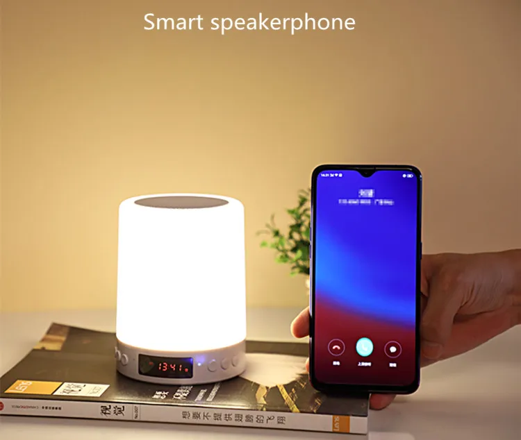 Custom logo 2020 Trending Product Touch Sensor Control Portable Wireless Lamp Speaker with Different Color night Light