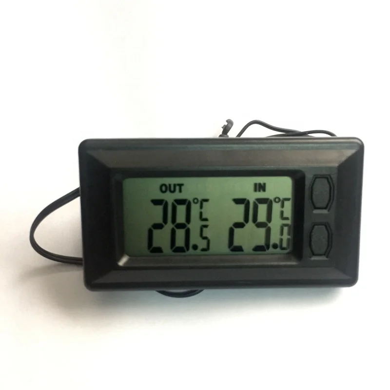 Auto Car LCD Digital Display Thermometer Indoor Outdoor Temperature Measure 