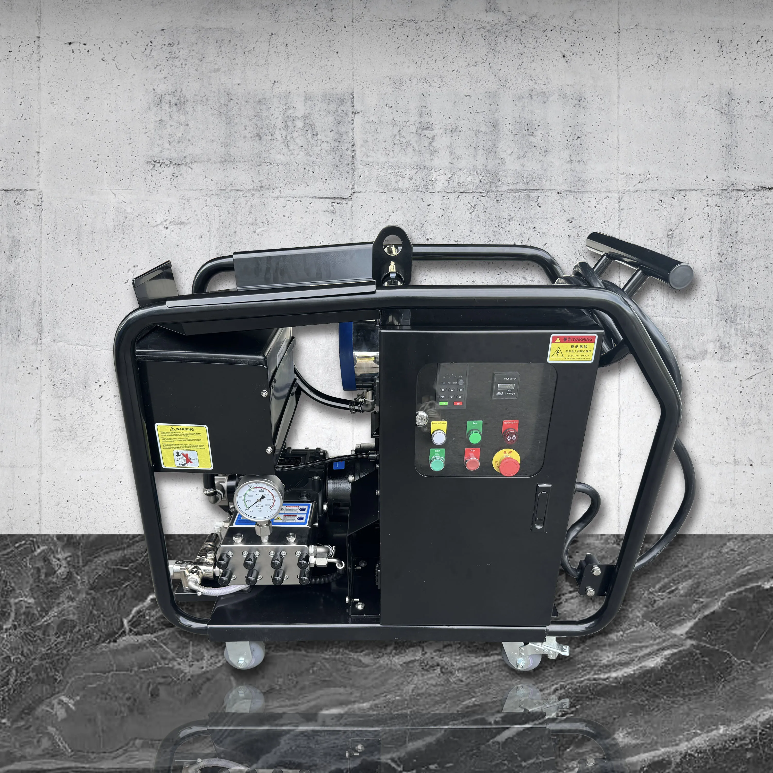 440V/60HZ 36KW 14500Psi 1000Bar 18Lpm Commercial Buildings Washing Industrial High Pressure Washer Remove Rust Deburring