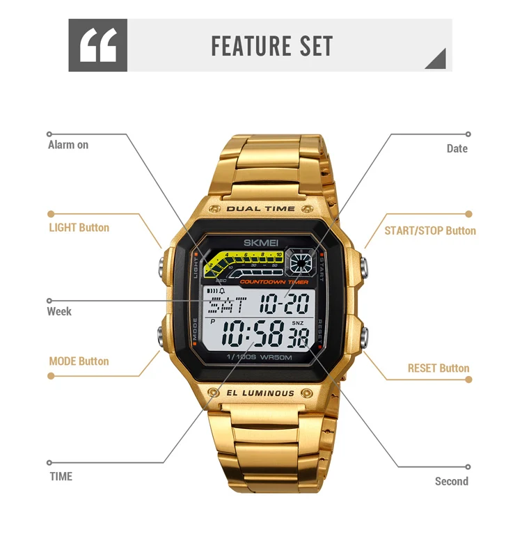 Skmei 2307 Digital countdown timer Sports watch for Men