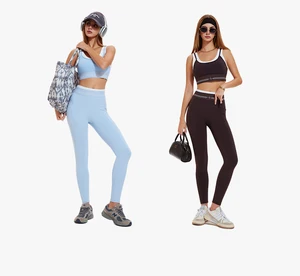 Women 2PCS Yoga Set High Waist Leggings Sports Bra Fitness Clothes Activewear Tracksuit for Gym Training Yoga Tennis