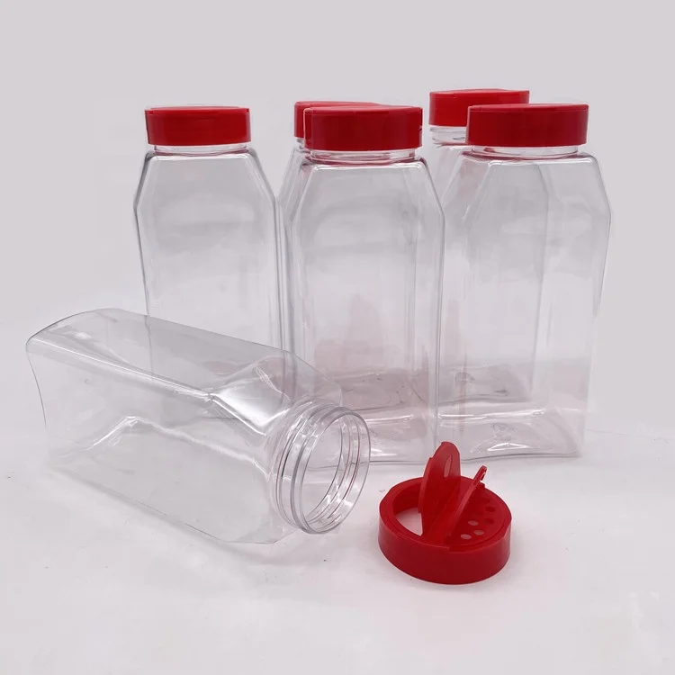 32OZ Plastic Spice Bottles Seasoning Containers Jars Include Flap Lid with Pour and Sifter Spice Shaker