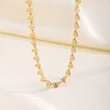 Heart Embossed Chain Necklace Gold