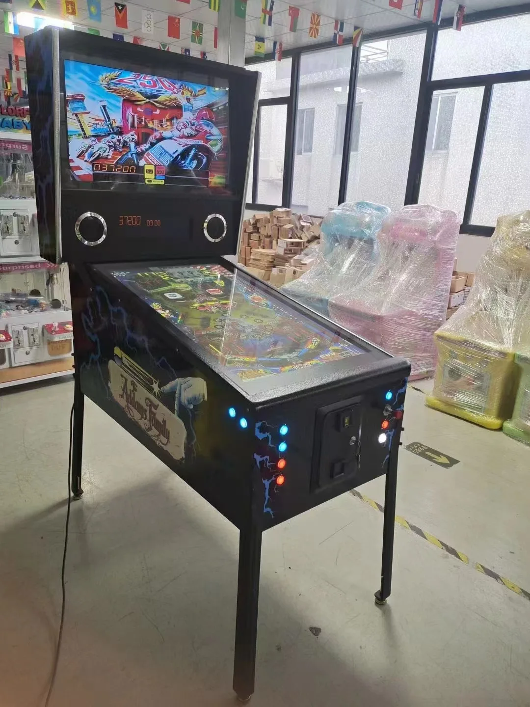 European American Coin-Operated Video Game Pinball Machine 1-Year 6+ Years Entertainment Wooden Bar English Arcade Metal