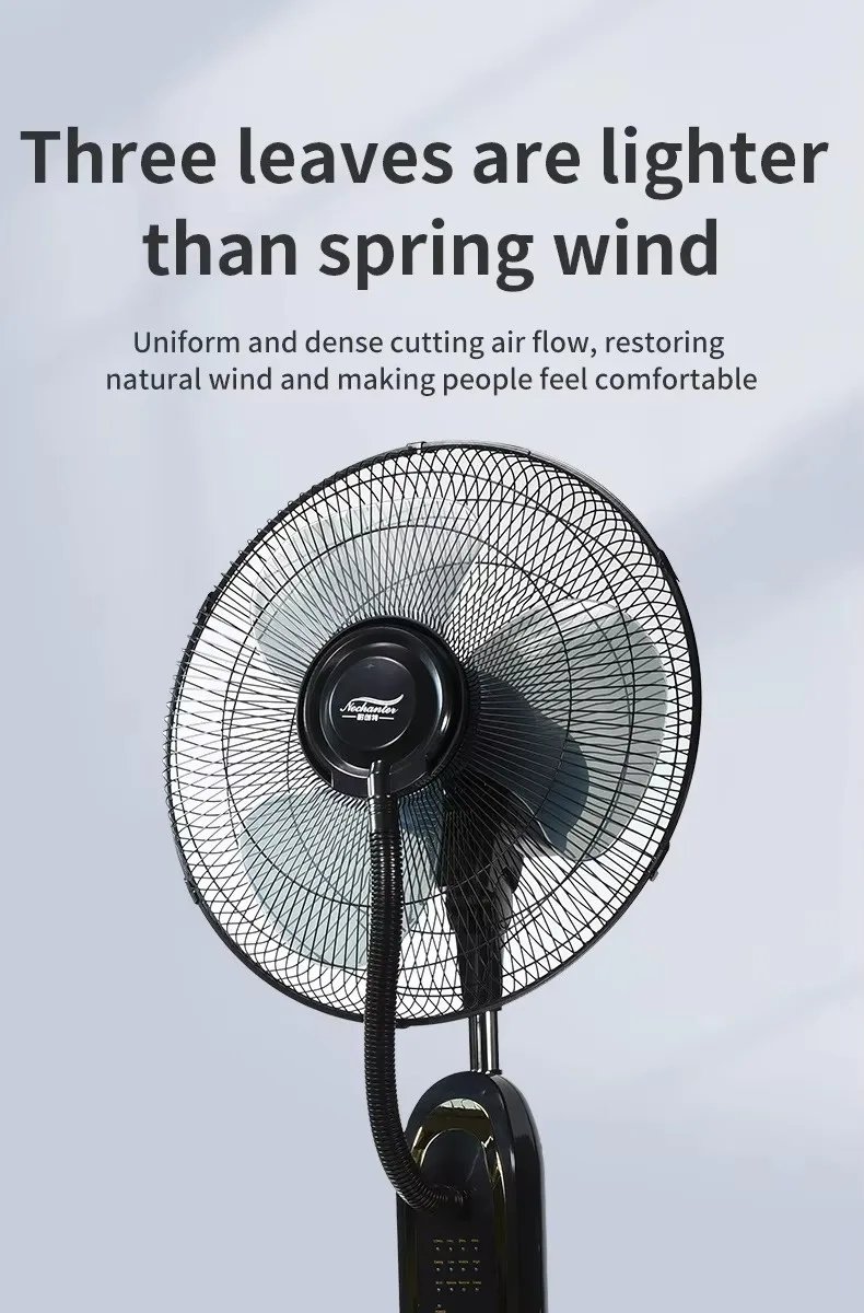 16 Inch Wholesales Remote Control Electric Fan Stand Floor Humidifier Air Cooling Indoor Standing Spray Water Mist Fan