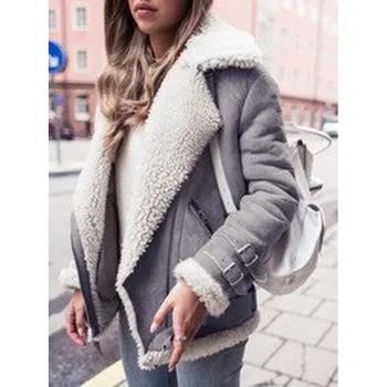 Suede Jackets Parka Fleece Collar Warm Loose Fashion jackets coat winter coats for ladies women