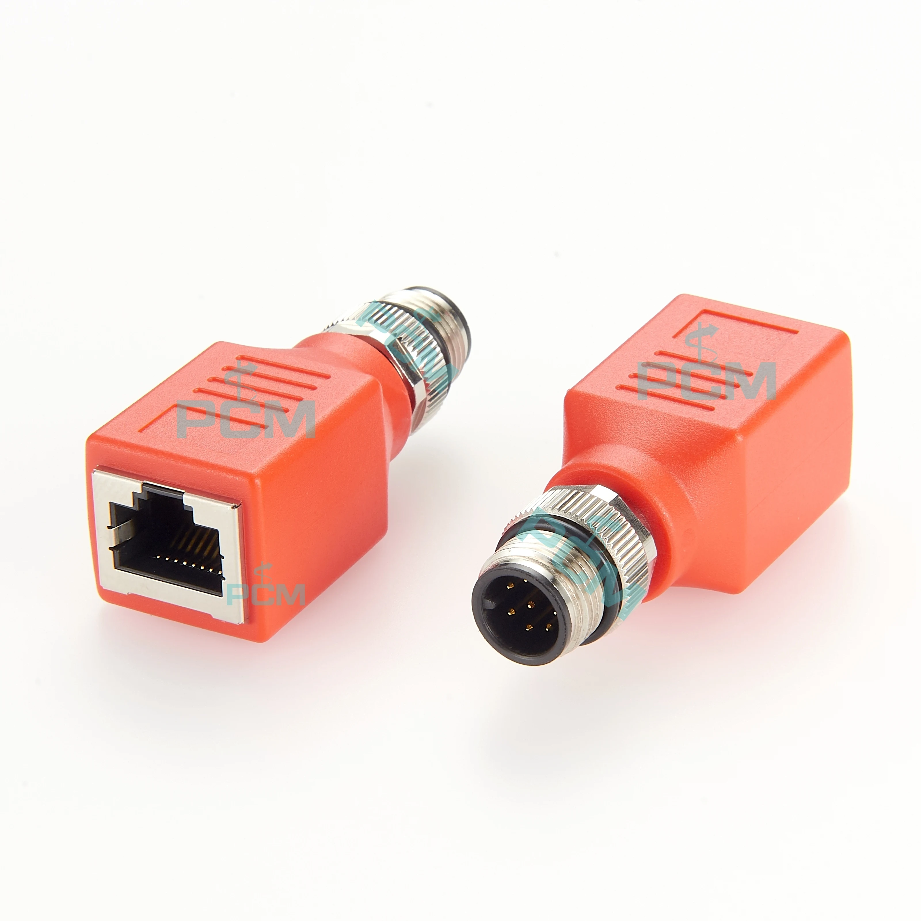 Industrial M12 Connector 8 Pin to RJ45 Network Ethernet Rail Transit Adapter 8 Core A-Code manufacture