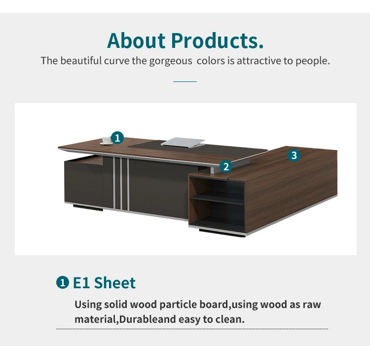 MDF office desk luxury executive modern office desks L shaped computer desk table office furniture