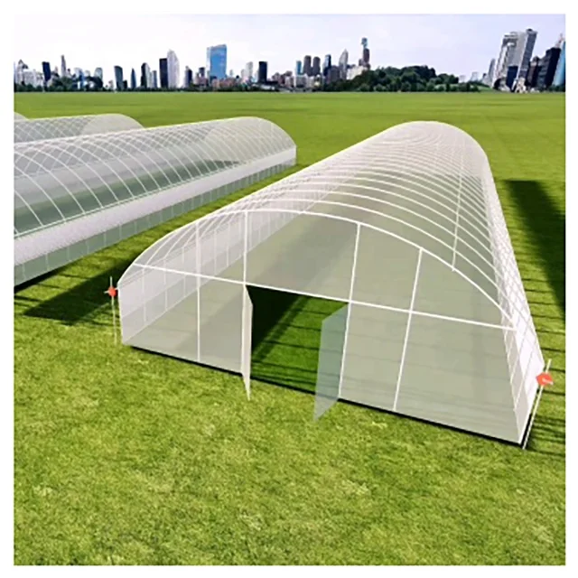 wholesale solar greenhouse double arch galvanized steel structure waterproof warm quilt  solar greenhouse