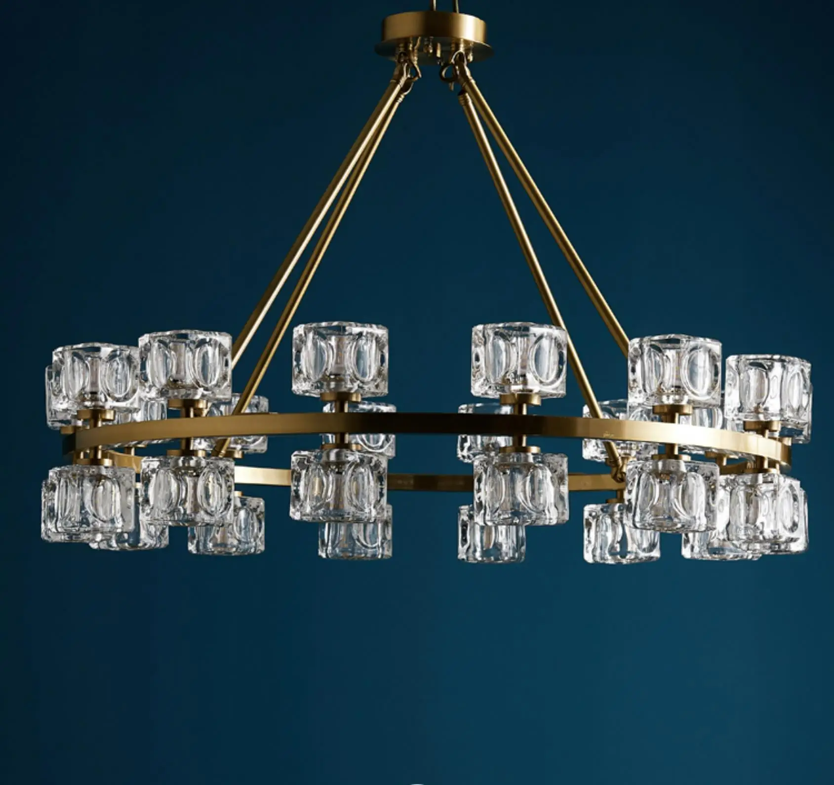 Роскошная люстра из меди в скандинавском стиле современная простая лампа с кристаллами чистой для гостиной спальни столовой