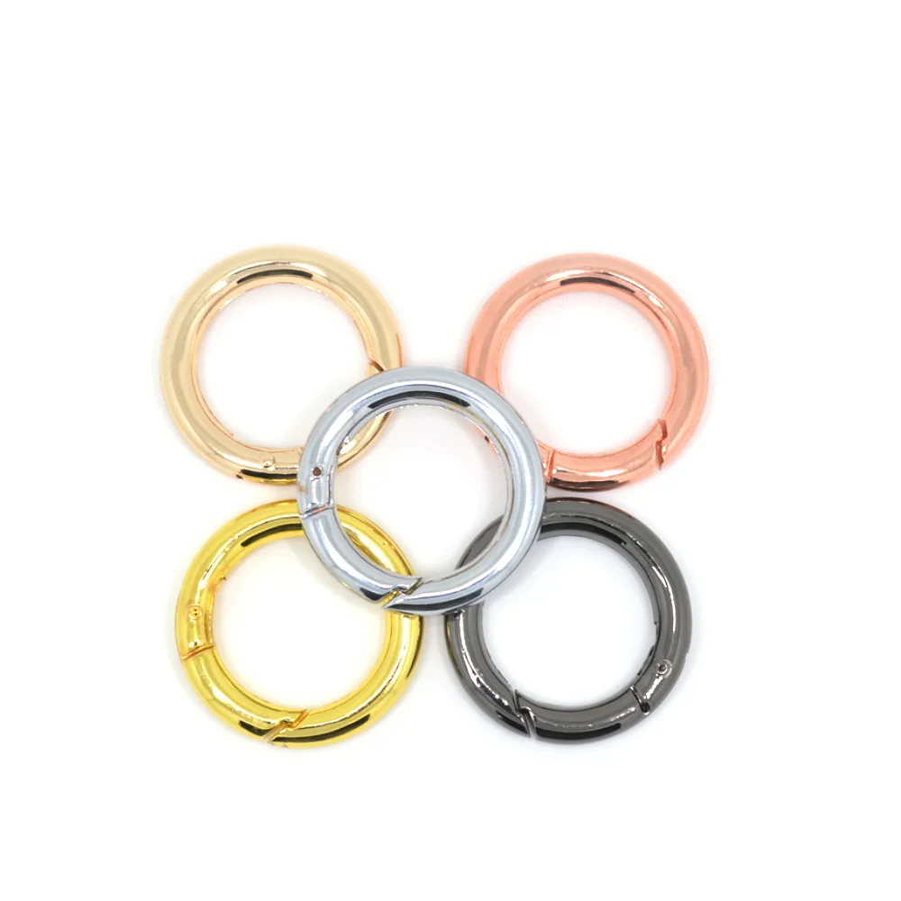 BT-55 Zinc Alloy Sliver Key Metal Round Carabiner Circle Snap Clip Hook O Ring Spring Gold Titanium Round Carabiner Clip