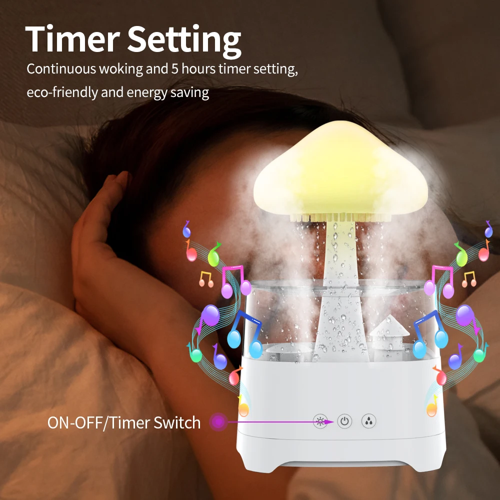 Customize Private Label Smart Music Player Rain Drop Sleep Aid Device Korean air Purifier Humidifier with Aroma Diffuser