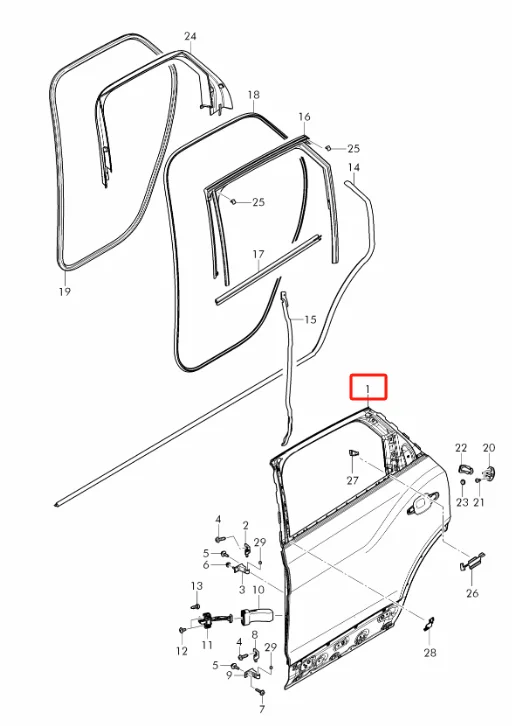36A833051 Car Door Accessories Aluminium Alloy Left Rear Door For Bentley Bentayga Spare Parts Car Easy Install Left Back Door supplier