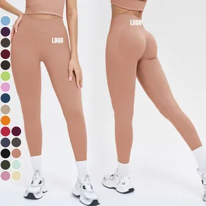 Best Quality Custom Seamless High Waist Yoga Leggings Butter Soft Compression Solid Color Butt Lifting Sports Fitness Pants