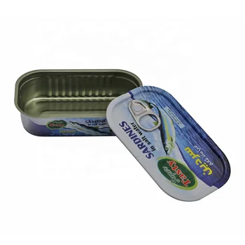 plain golden lacquer square 125ml club tin cans wholesale food grade cans for sardines fish