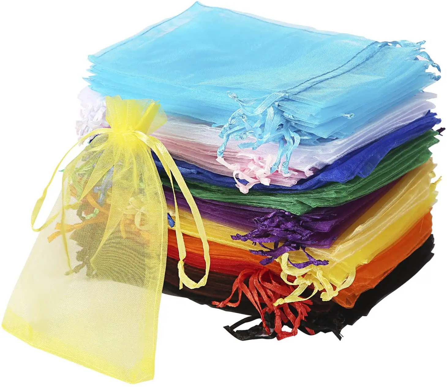 Mixed Color Organza Gift Bags Jewelry Wedding Favors Drawstring 3X3" Display 