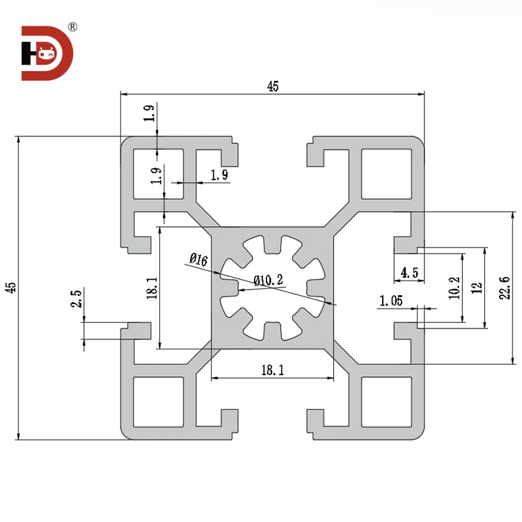 product 4545 industrial extruded aluminum profile assembly line workbench aluminum alloy profile equipment frame aluminum material-3