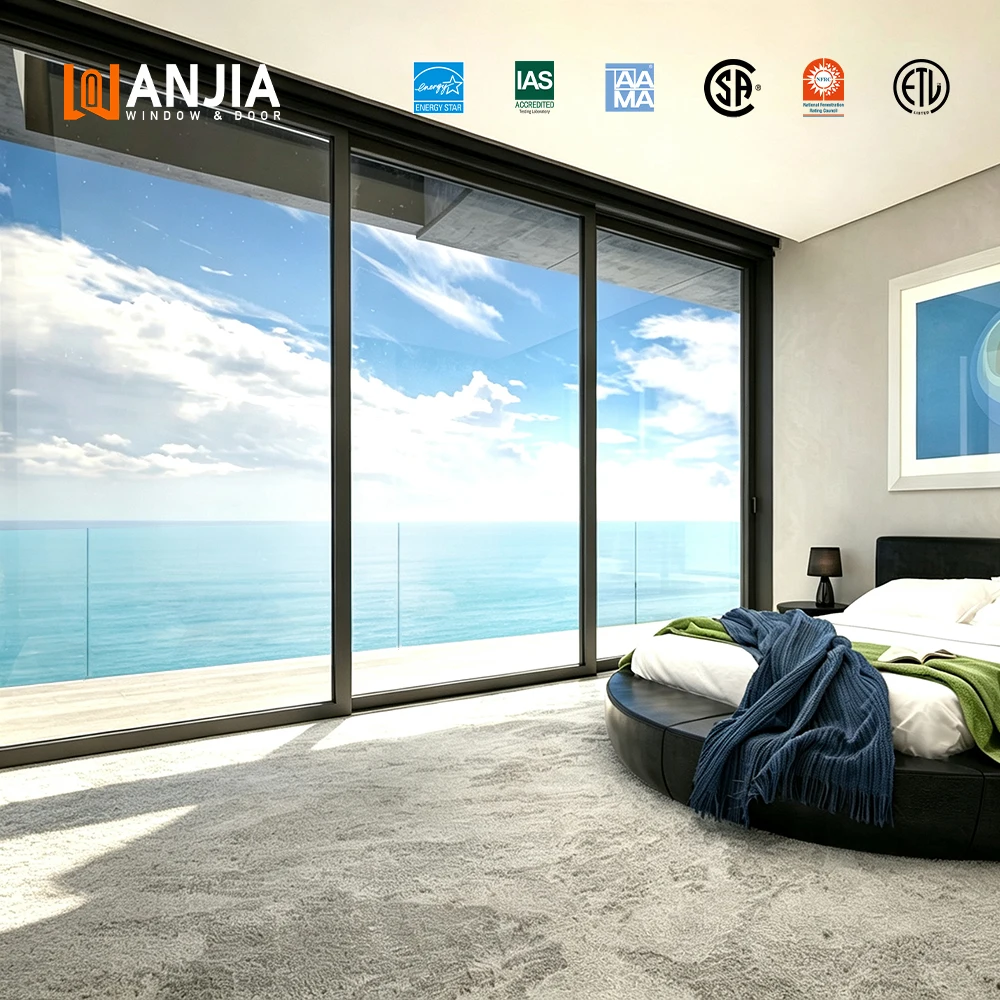 Minimalist Design Heavy Duty Sliding Door House Exterio Patio Aluminum Door Beautiful Balcony Sliding Glass Doors