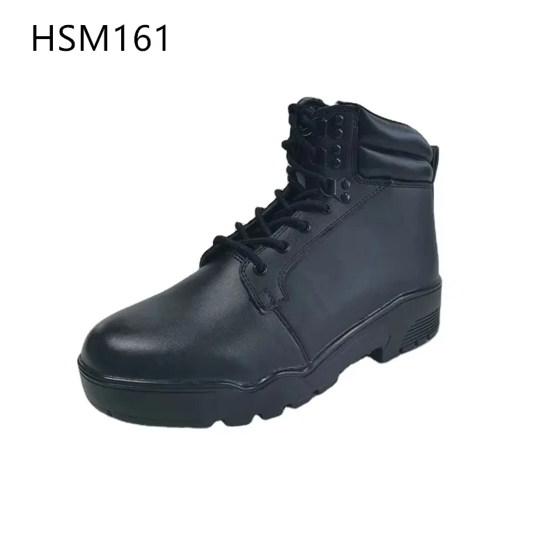 ZYF,rugged Ground Middle Cut Stylish&Tough Black Combat Boots Forestry Logging Durable Tactical Boots Popular in UK HSM161