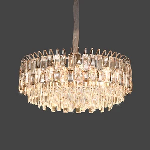 Middle East Living Room Gold Crystal Round Chandelier Modern Luxury Lighting