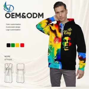 Winter Fashion Men's Hoodie 3D Geometric Pullover Loose Knitted Sweatshirt with Digital Printed Solid Pattern
