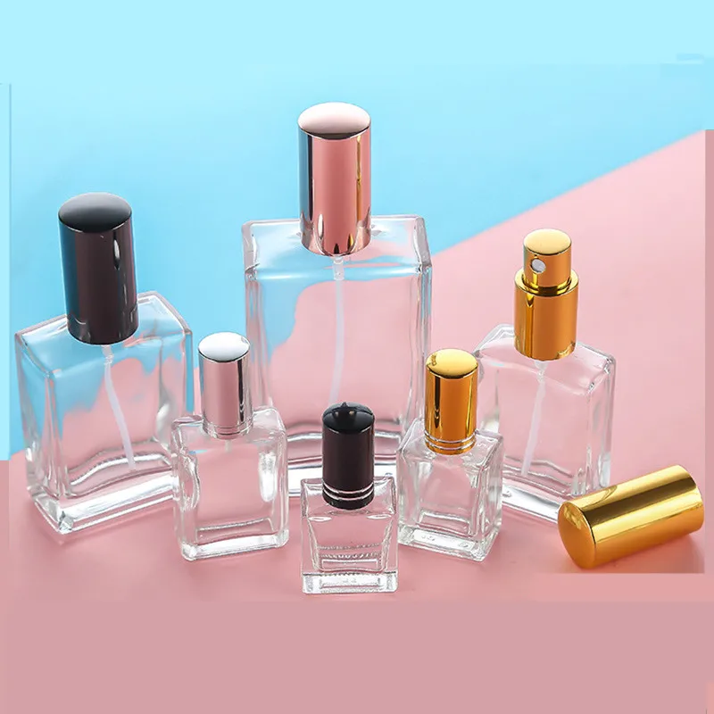 High Quality Square Perfume Spray Glass Bottle 10ml 12ml 15ml 30ml 50ml