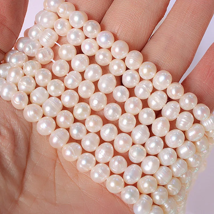 5mm-9mm White Rice Shaped Freshwater Pearl Natural Pearl Loose Beads Jewelry Accessories Baroque pearl jewelry beads.jpg