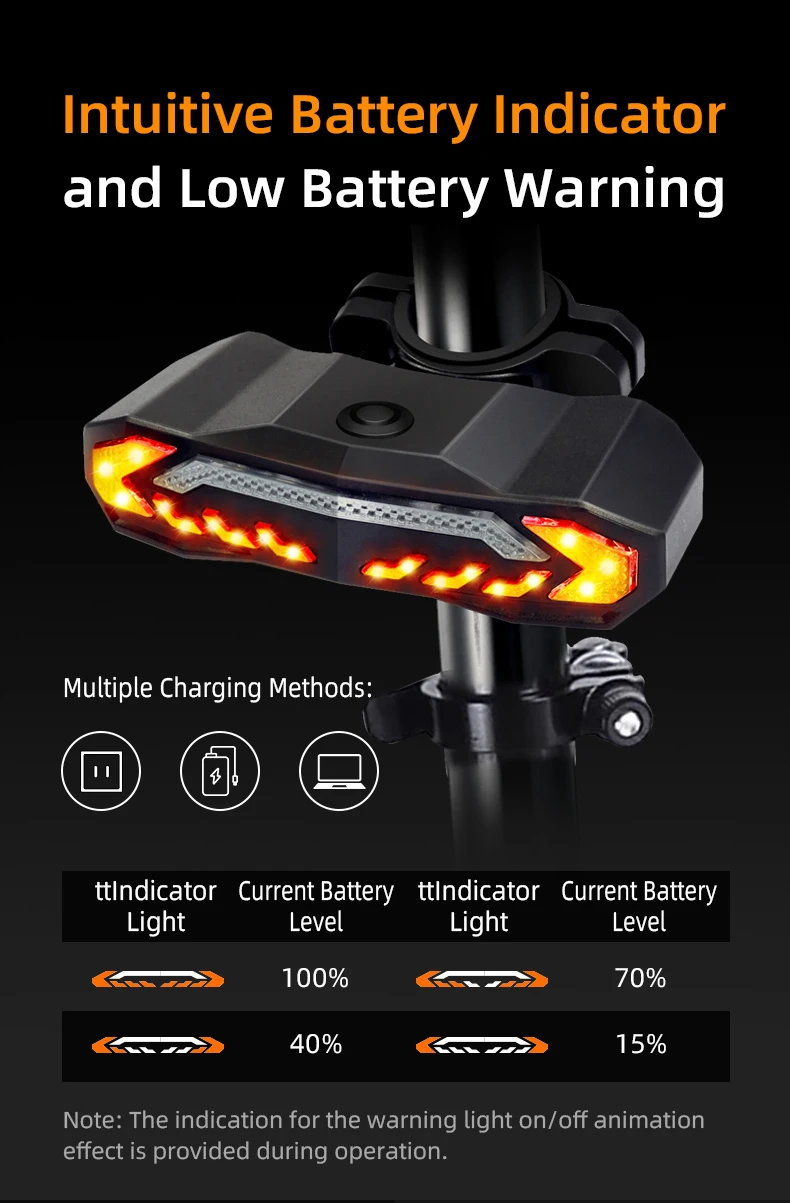 Smart Arrière Vélo Feu Arrière Vélo Feu Arrière Étanche Arrière Nuit