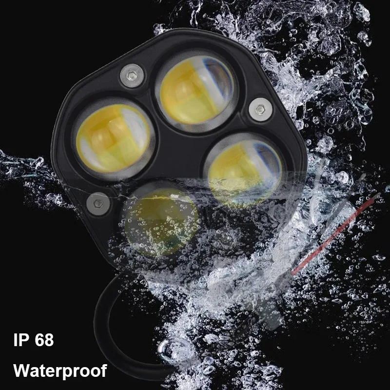 Hi/Low белый/желтый 4000 люмен мотоциклетный лазерный пистолет 40 Вт Автомобильные светодиодные Вспомогательные фары дальнего света Рабочая фара автомобильная система освещения