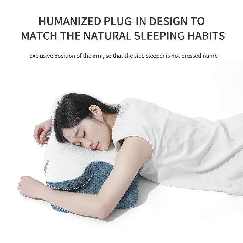 Custom Shaped Cervical Orthopedic Smart Gray  Memory Foam Sleeping Neck Bed Memory Foam Pillow