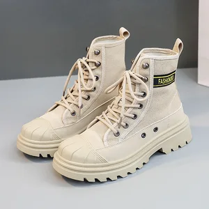 JCD01 Wholesale English Style Retro Boots Artificial Pu Waterproof Ladies' High Boots Women's Height Increasing Boots