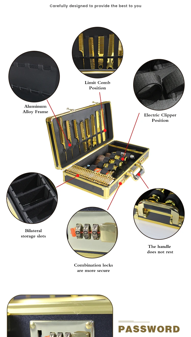 Portable Travel Stylist Tool Box Professional Numlock Barber Case
