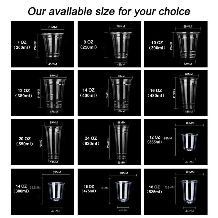 XYA U-shaped cup disposable PET cup transparent plastic milk tea cold drink cup for sale supplier