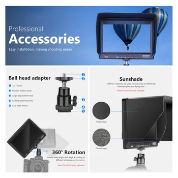 Neewer IPS Screen Camera Field Monitor Support 4k Input for    Olympus DSLR/Camcorder Camera (Battery Not Included detail image
