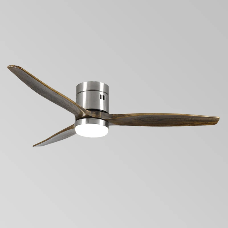 42 52inch Basa Itim Unika Solid na Kawayan Air Purifier Ceiling Fan para sa Living Room may Ilaw