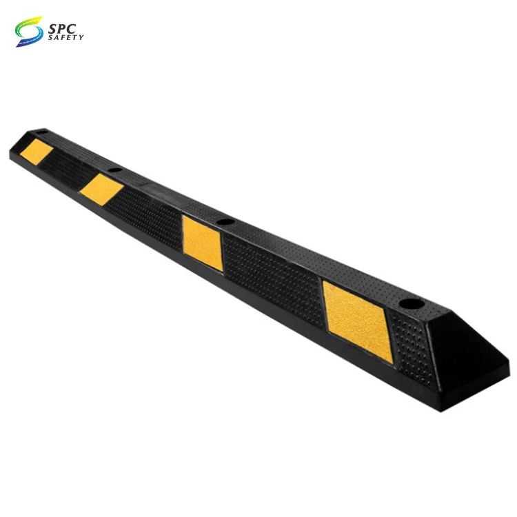 Parkstopper Für Garage – 4 Stück, Gummi, 43,2 Cm Lang, Mit Reflektierenden Streifen