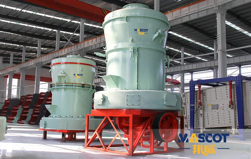 MTW trapezium grinding mill for gypsum powder production with roller and ring grinding unit and pulse dust collector